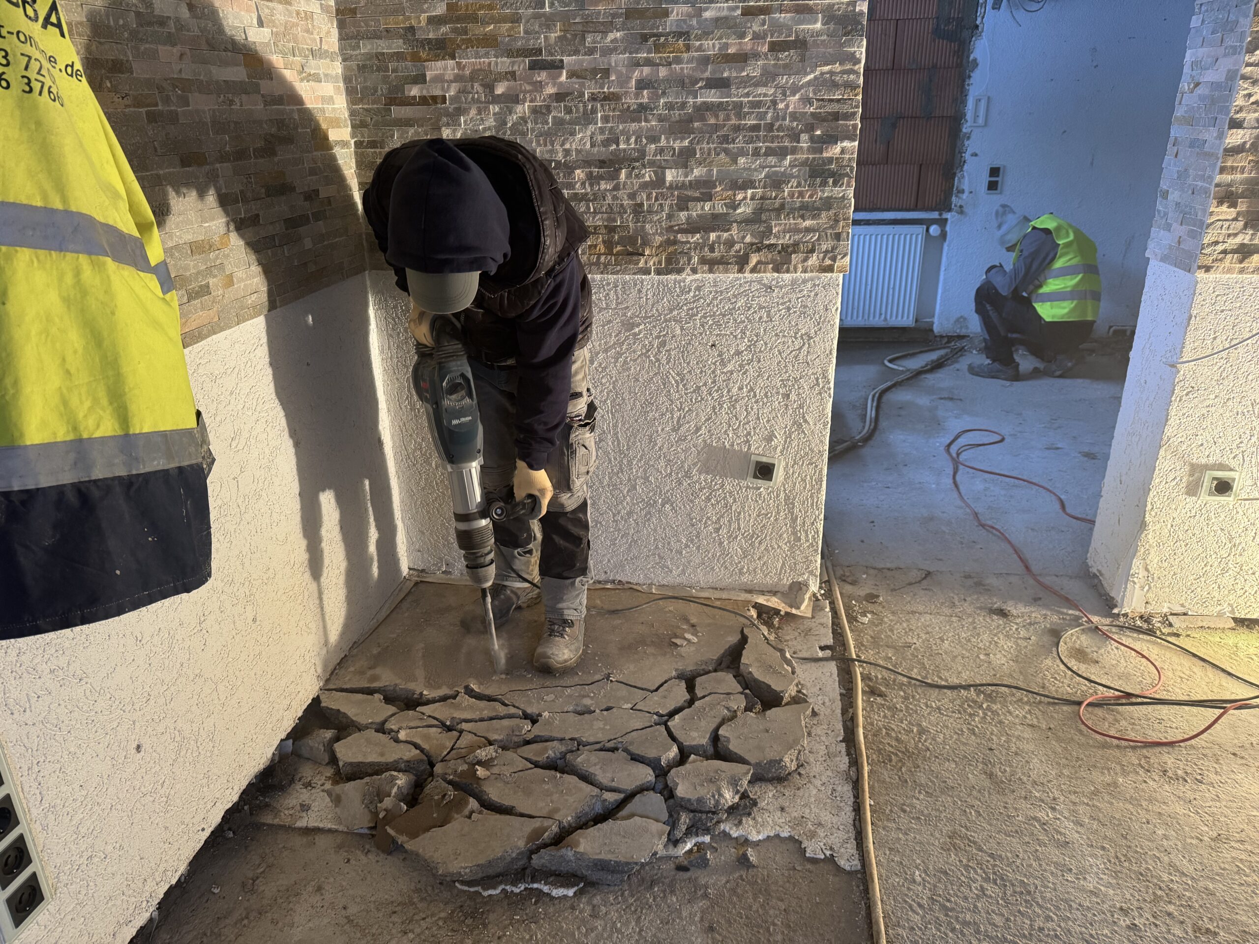 Zur Vorbereitung einer neuen Fußbodenheizung